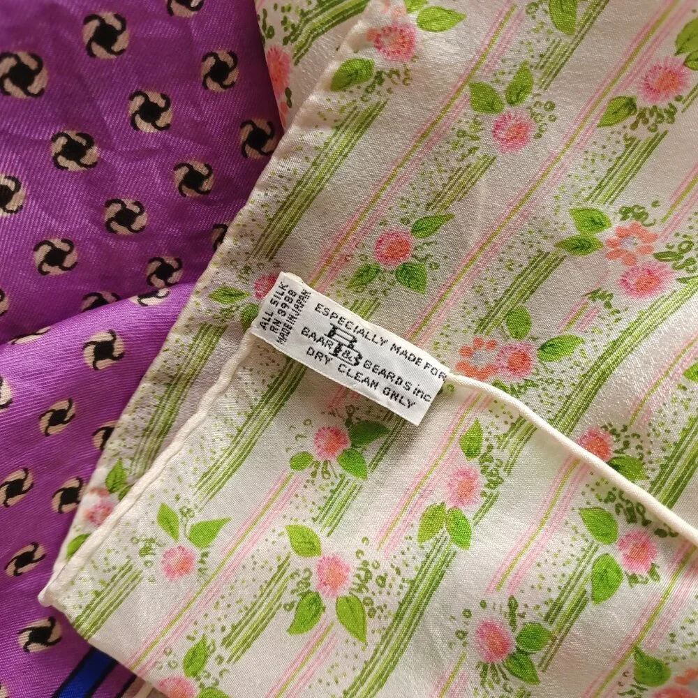 s o l d * 70s Vintage Silk Striped Scarf, 13 x 51, Made in Japan - Picture 6 of 6